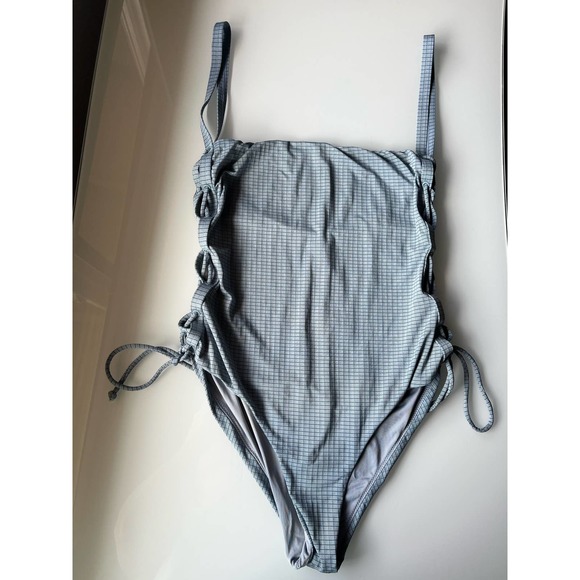 RVCA• BEAU GRID LACE-UP ONE PIECE SWIMSUIT - Picture 3 of 14